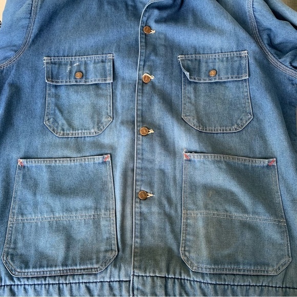 Vintage Big Mac Blanket Lined Denim Barn Coat Chore Jacket Men’s Size XL - Picture 3 of 13